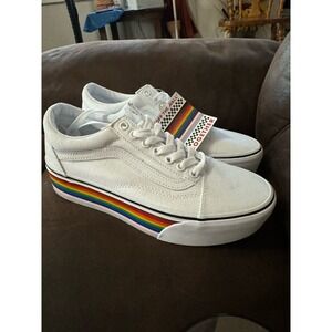 Old Skool Stackform Shoe rainbow and white size 8w